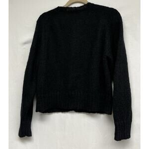 Rare Vintage GAP Black Mohair Fuzzy Sweater Grunge, Dark Academia, Shell Buttons